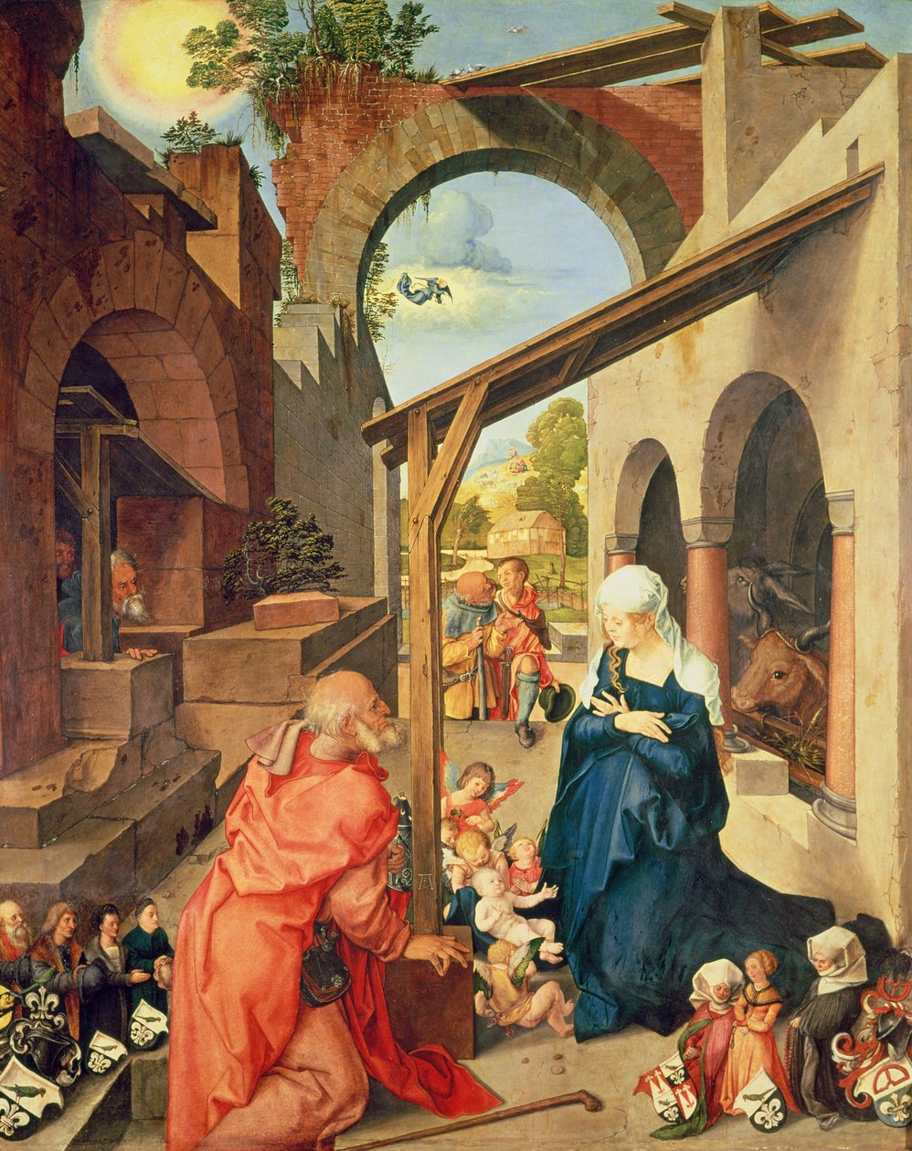 Paumgartner altartavla (mittpanel), c.1500 (tempera på panel) (se även 495745) av Albrecht Dürer