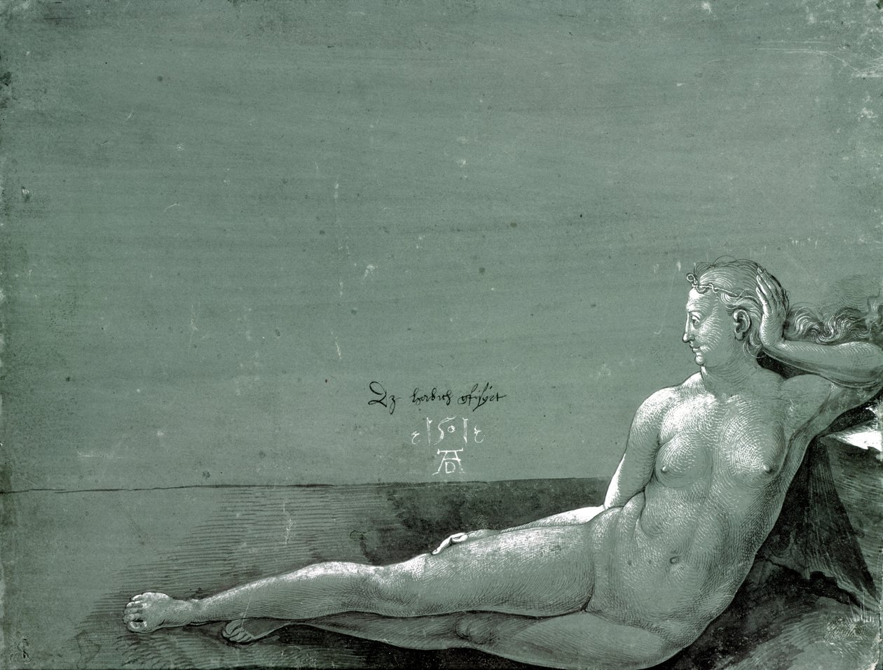 Liggande kvinnlig naken av Albrecht Dürer