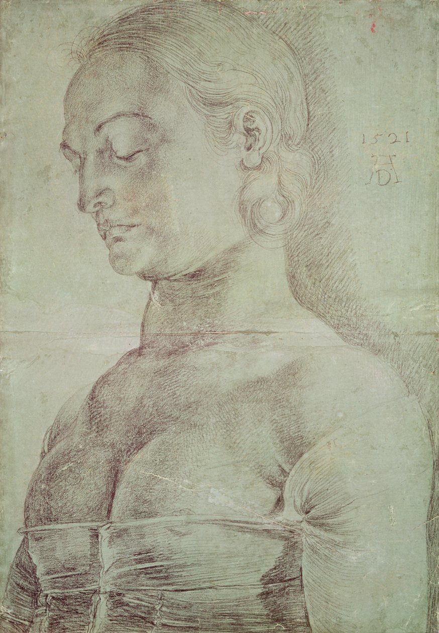 Saint Apollonia, 1521 (krita på papper) av Albrecht Dürer