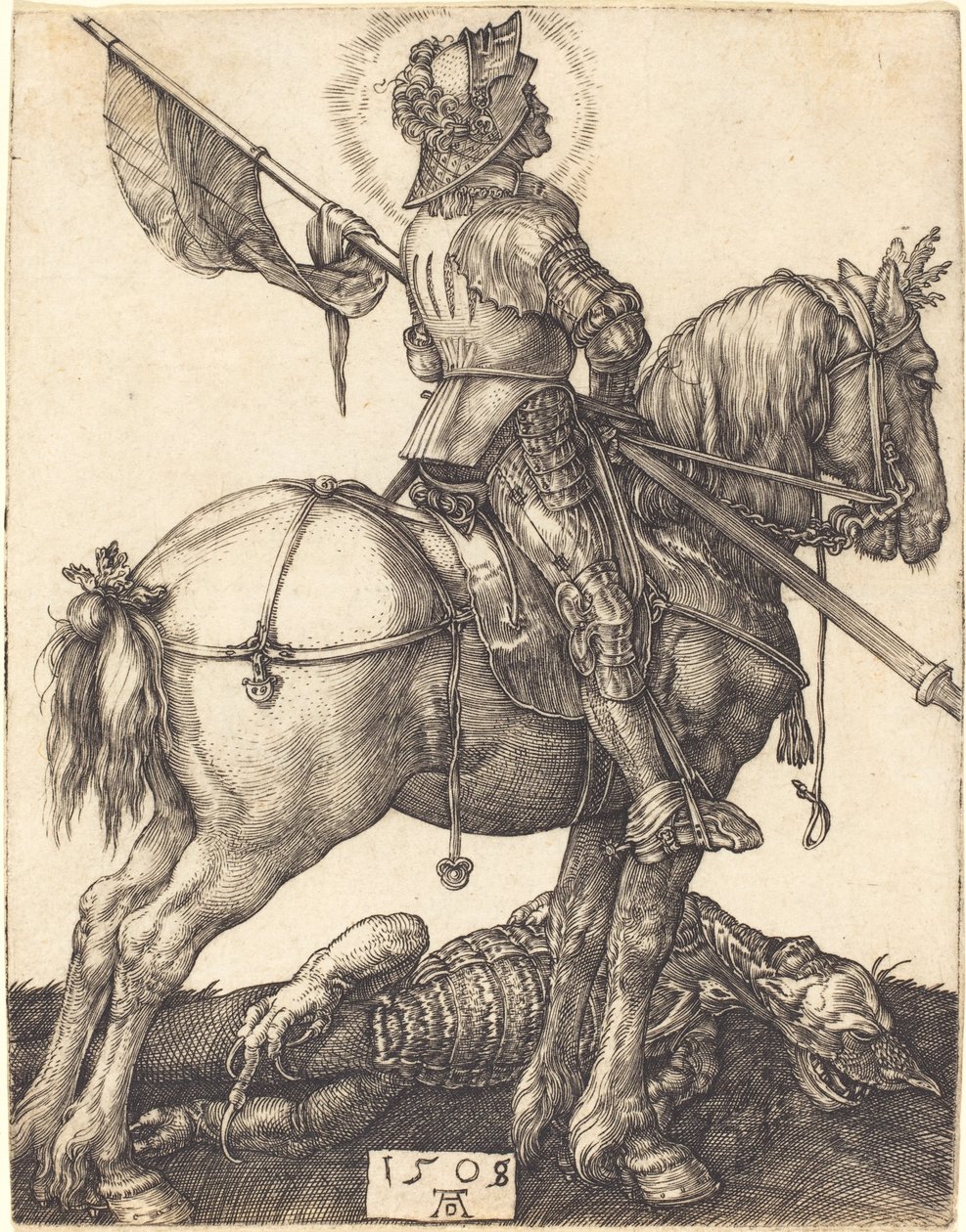 Saint George på hästryggen av Albrecht Dürer
