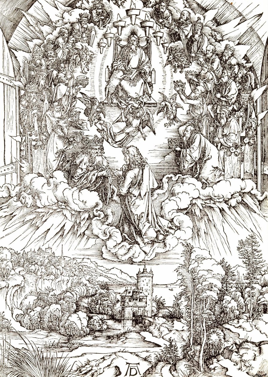 Saint John inför Gud och de äldste av Albrecht Dürer