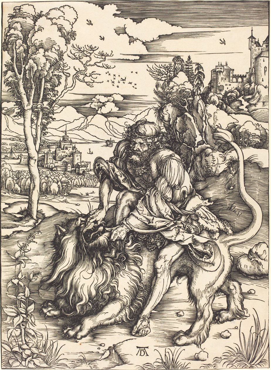 Samson kämpar med lejonet av Albrecht Dürer