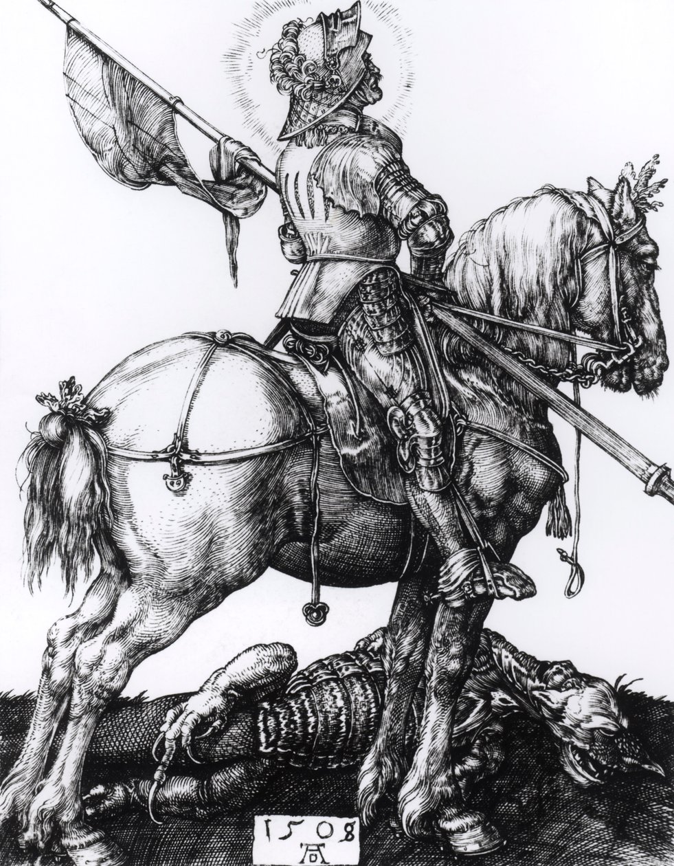 St. George and the Dragon, 1508 (gravyr) av Albrecht Dürer