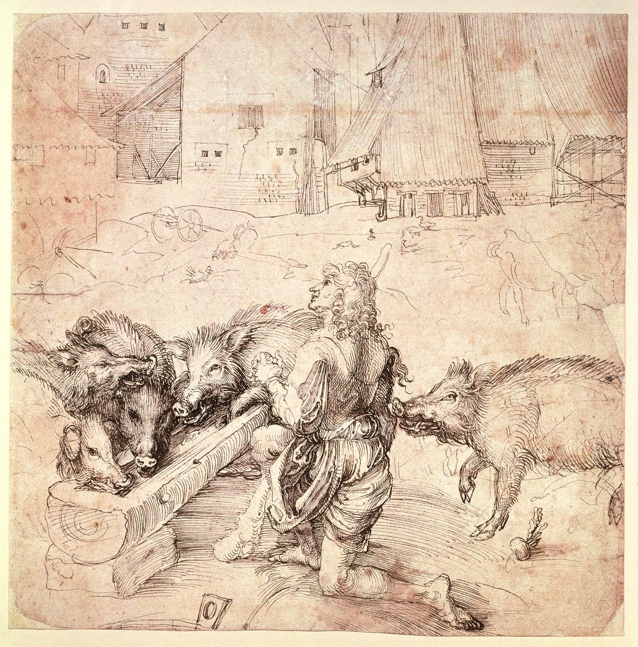 Studera för en gravyr av den förlorade sonen av Albrecht Dürer