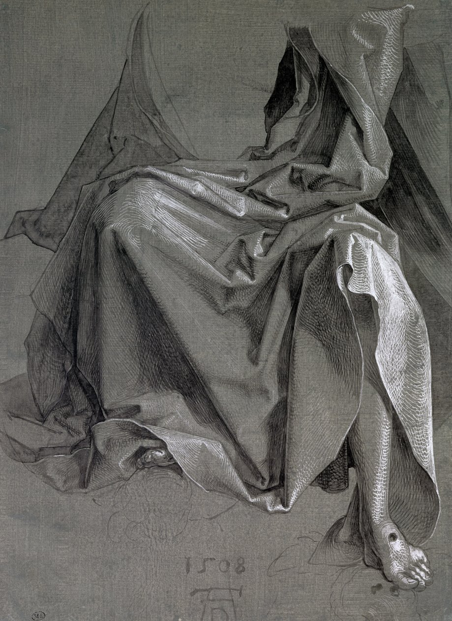 Studie av Kristi kläder, 1508 (gouache och bläck på papper) av Albrecht Dürer
