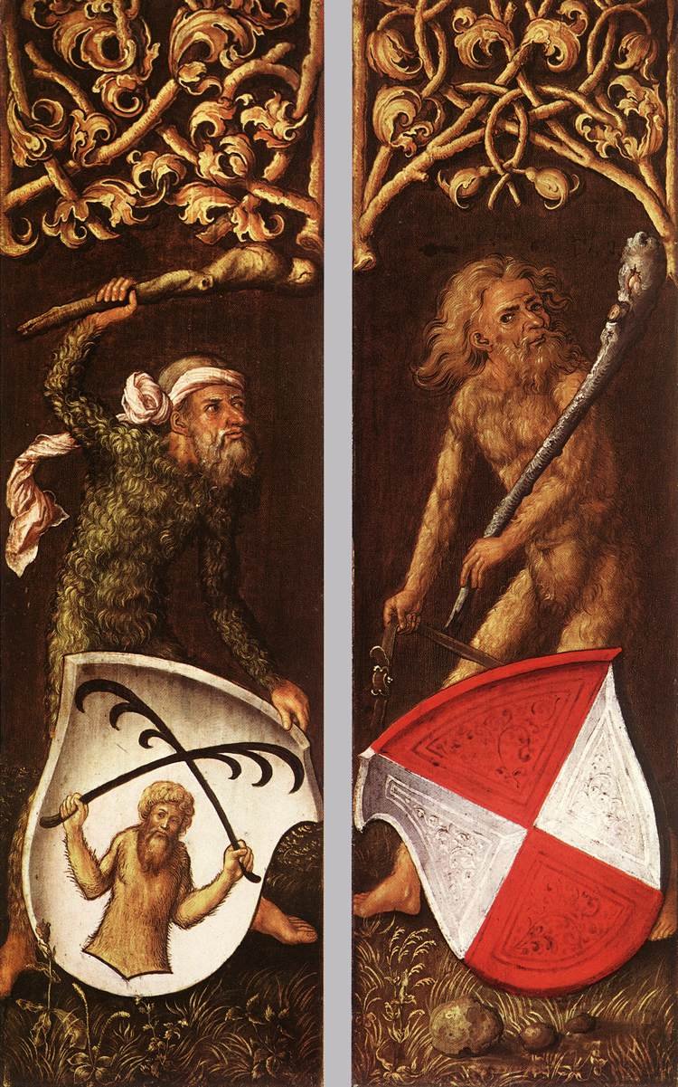 Sylvan Men with Heraldic Shields av Albrecht Dürer