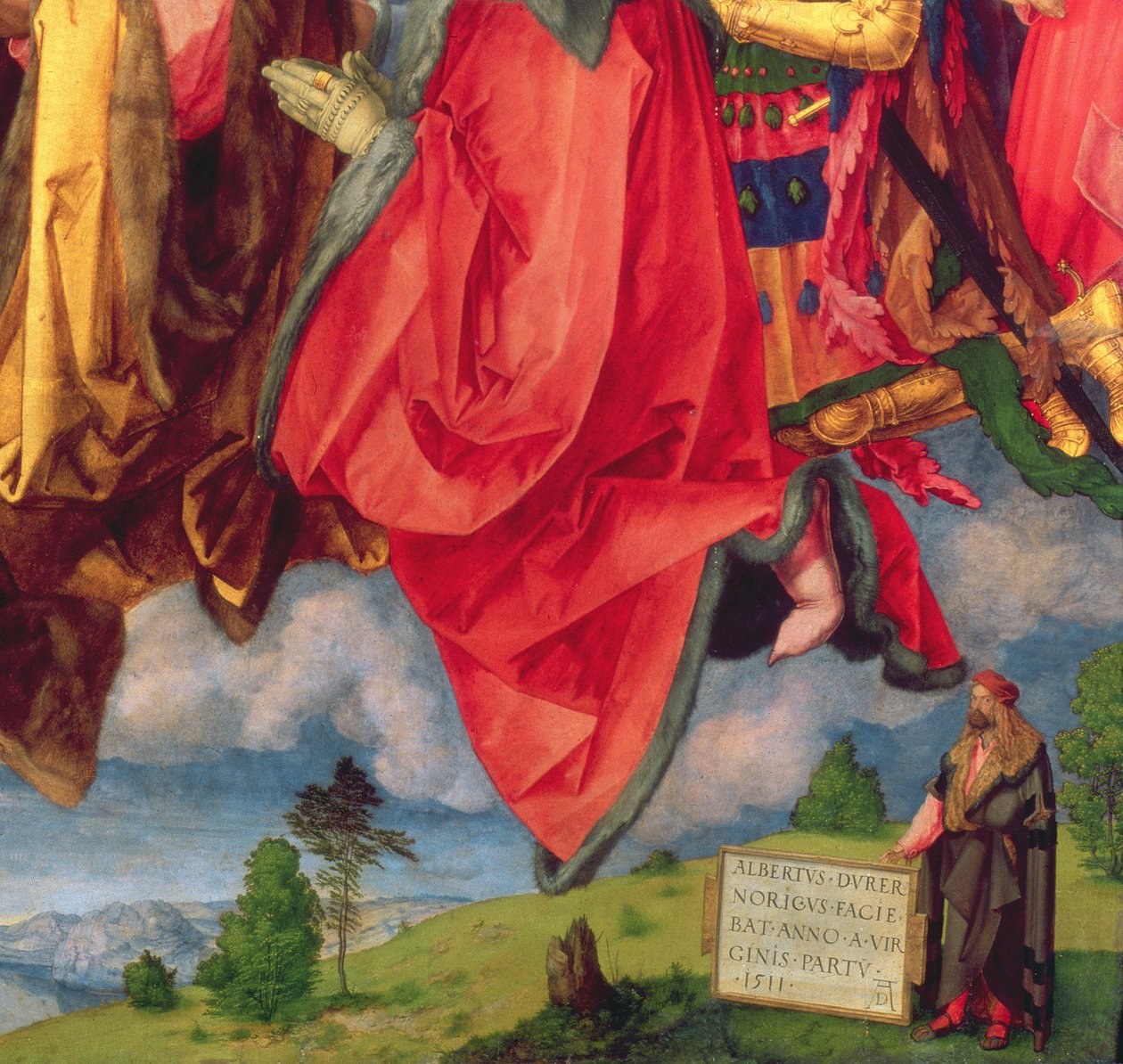 Landauer altartavla, alla helgons dag, 1511 (detalj av 68677) av Albrecht Dürer