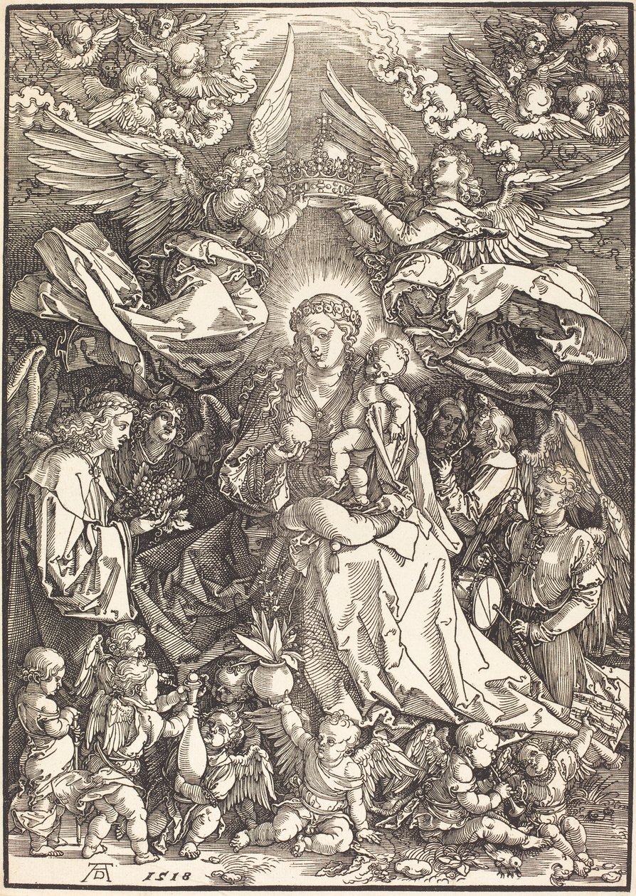 The Virgin Surrounded by Many Angels av Albrecht Dürer