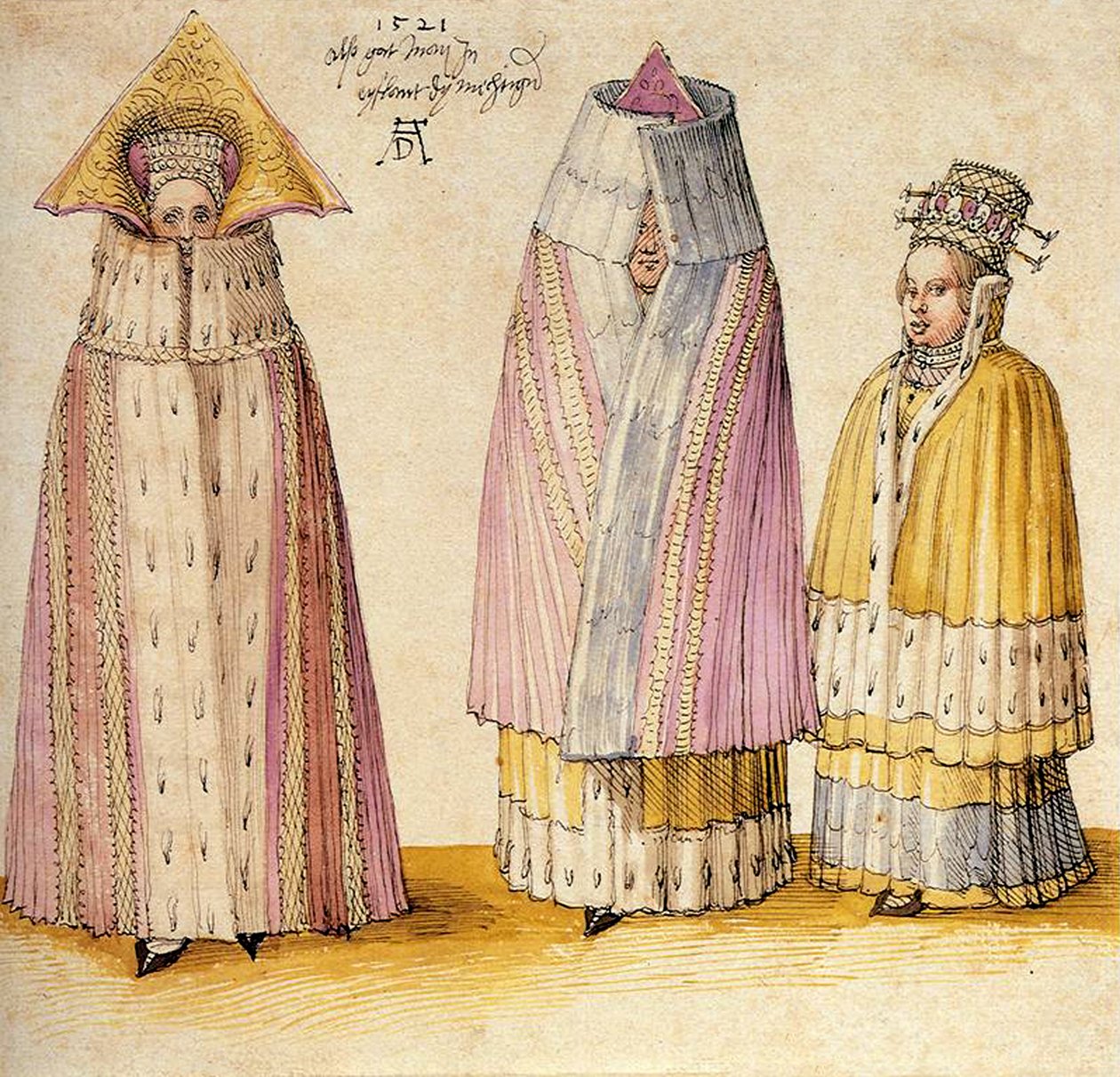 Three Mighty Ladies from Livonia av Albrecht Dürer