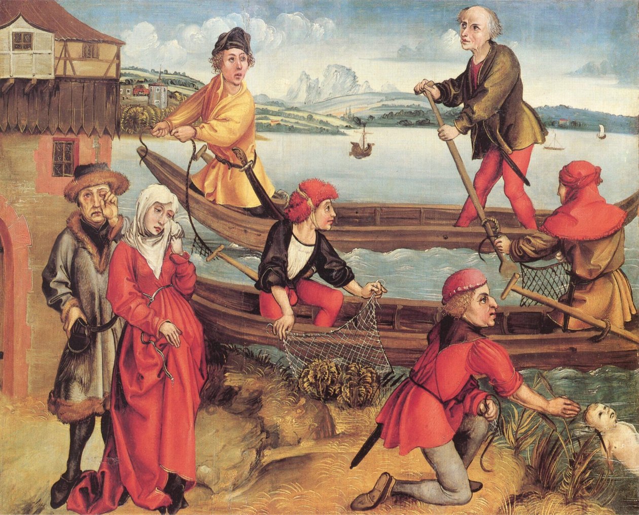 Wunderbare Errettung eines ertrunkenen Knaben aus Bregenz av Albrecht Dürer