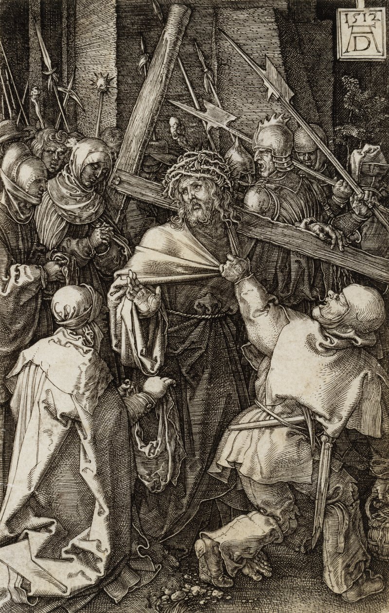 Bärande av korset från The Engraved Passion, 1512 av Albrecht Dürer
