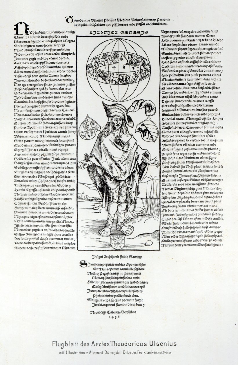 Illustration av syfilis, 1496 av Albrecht Dürer