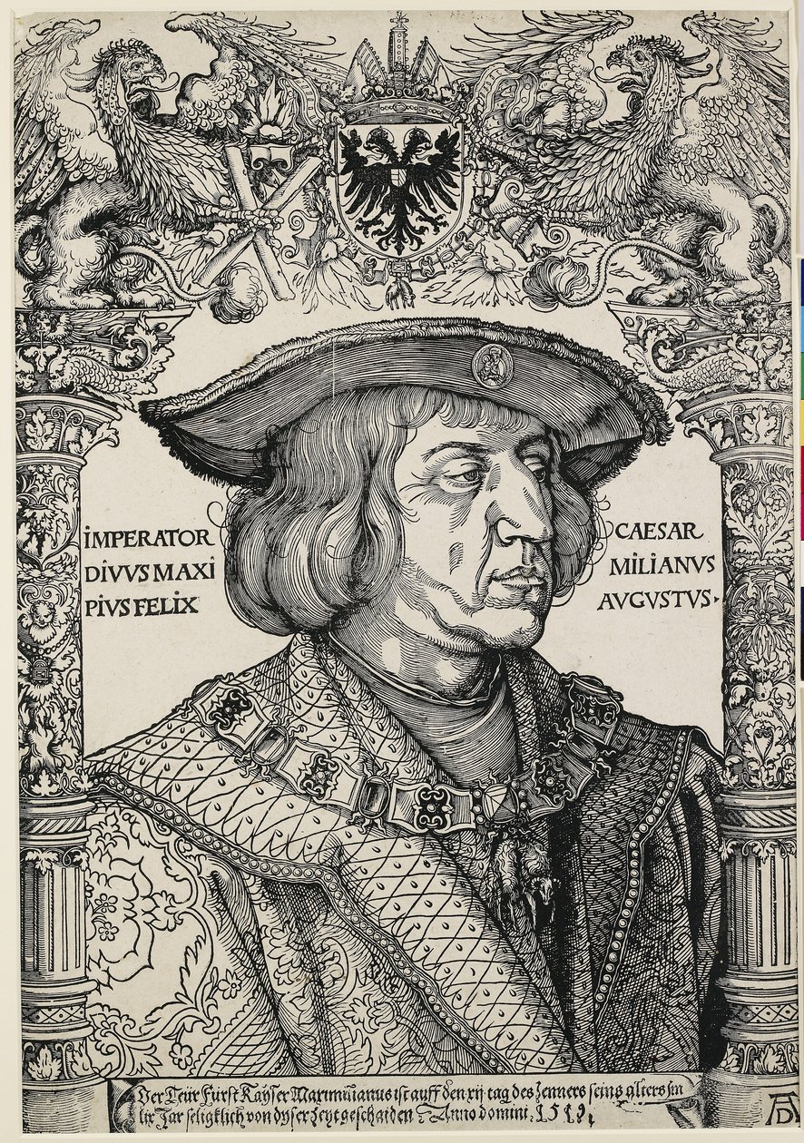 Porträtt av kejsar Maximilian I, ca. 1519 av Albrecht Dürer