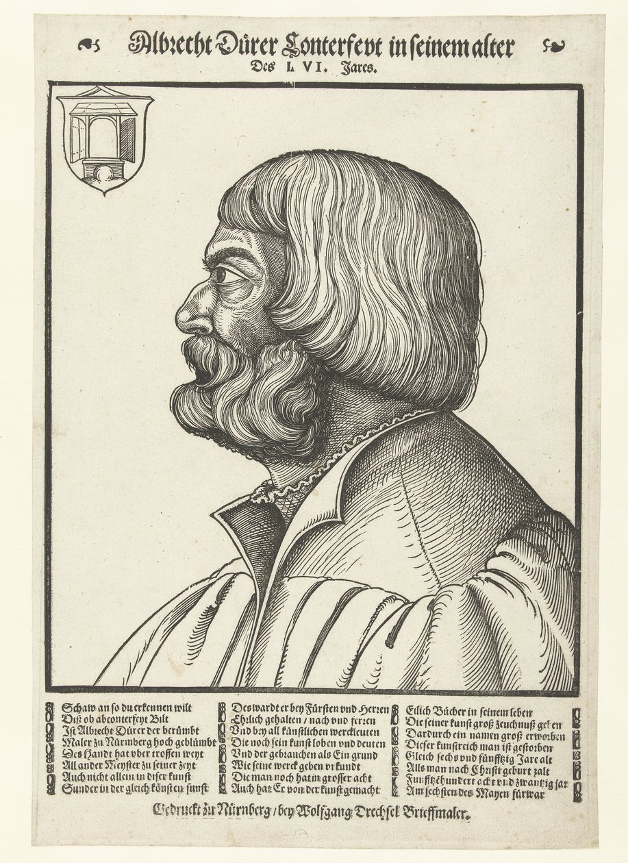 Porträtt av Albrecht Dürer (1471-1528) av Albrecht (after) Durer or Duerer