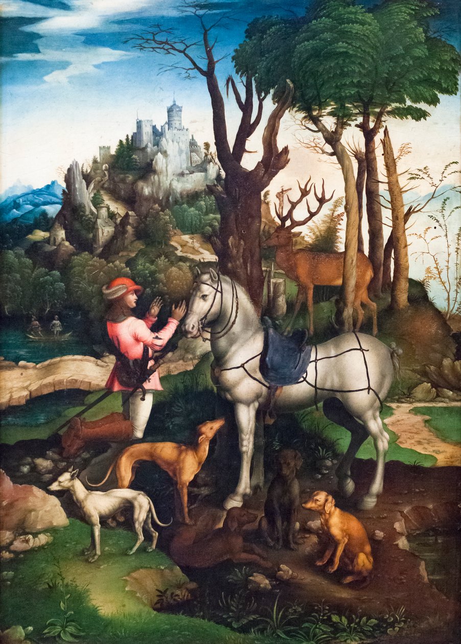 Vision av St Eustace av Albrecht (after) Durer or Duerer