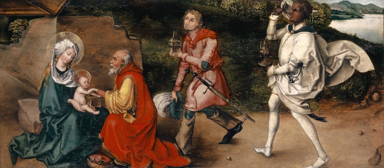 Adoration of the Magi, ca 1492-94 (blandade medier på gran) av Albrecht (attr. to) Durer or Duerer