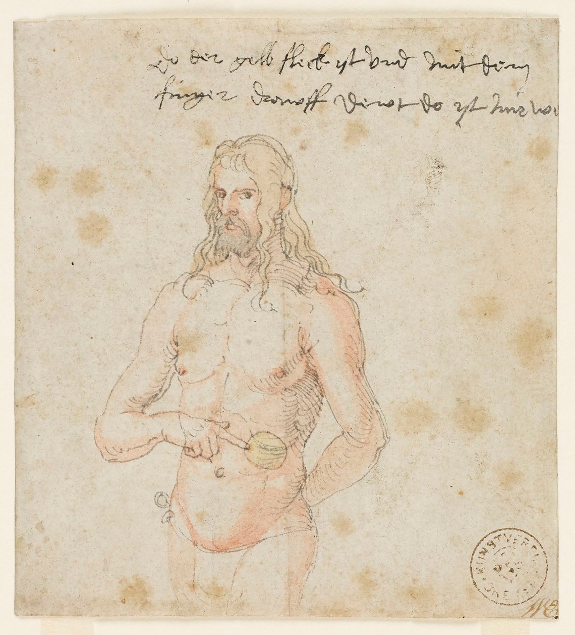 Självporträtt, sjuk, ca 1506-07 (brun penna  akvarell) av Albrecht (attr. to) Durer or Duerer