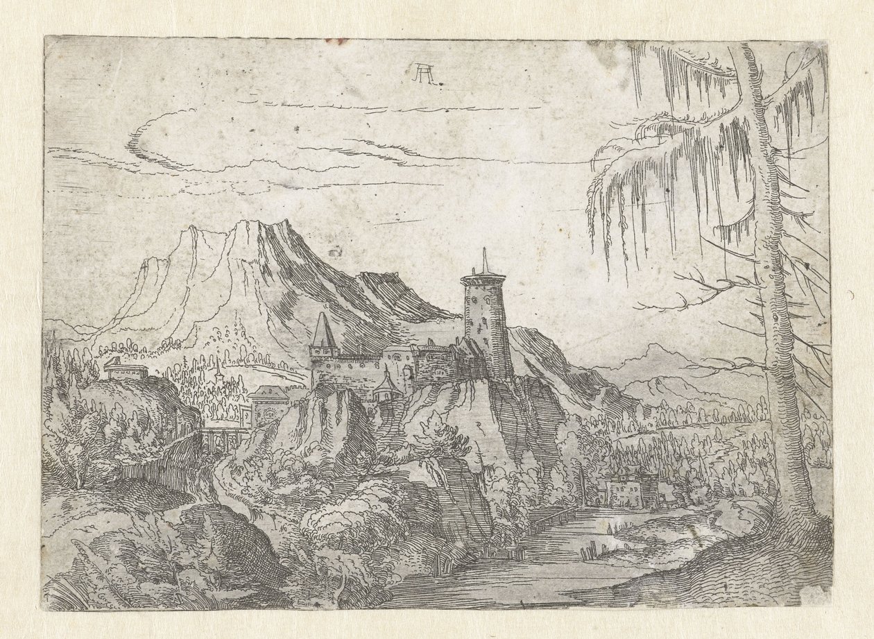 Albrecht Altdorfer - Landskap med ett stort slott av Albrecht Altdorfer