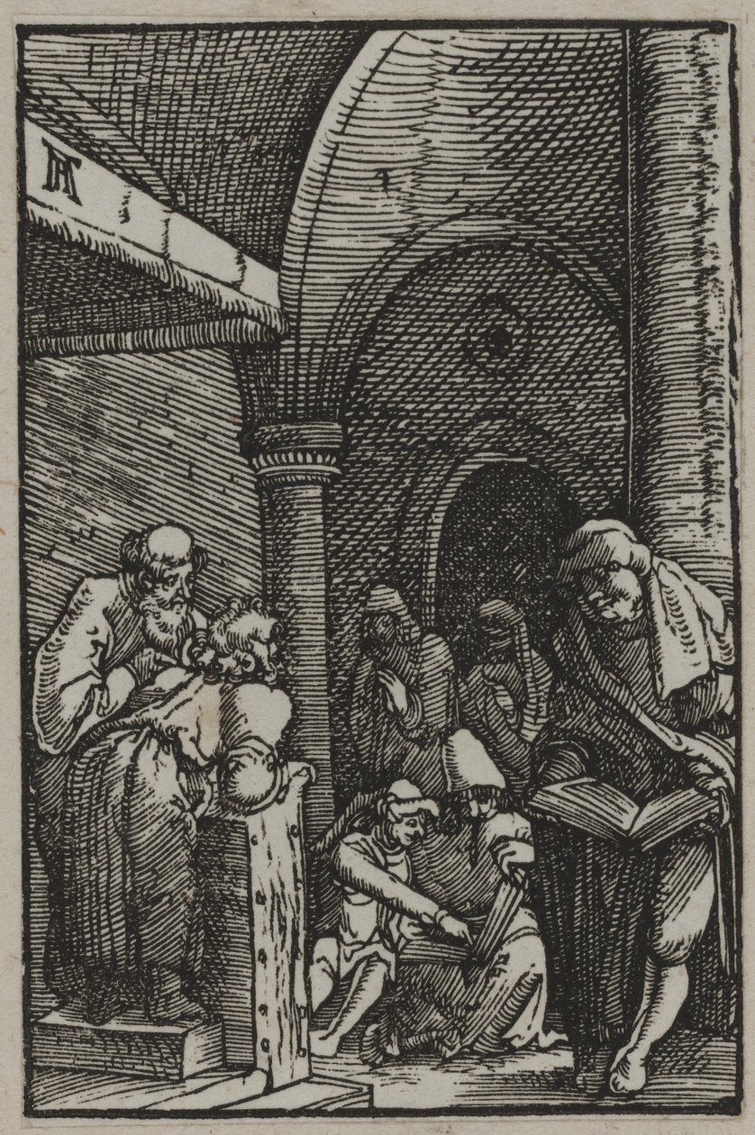 Kristus bland läkarna, ca 1515 (träsnitt) av Albrecht Altdorfer