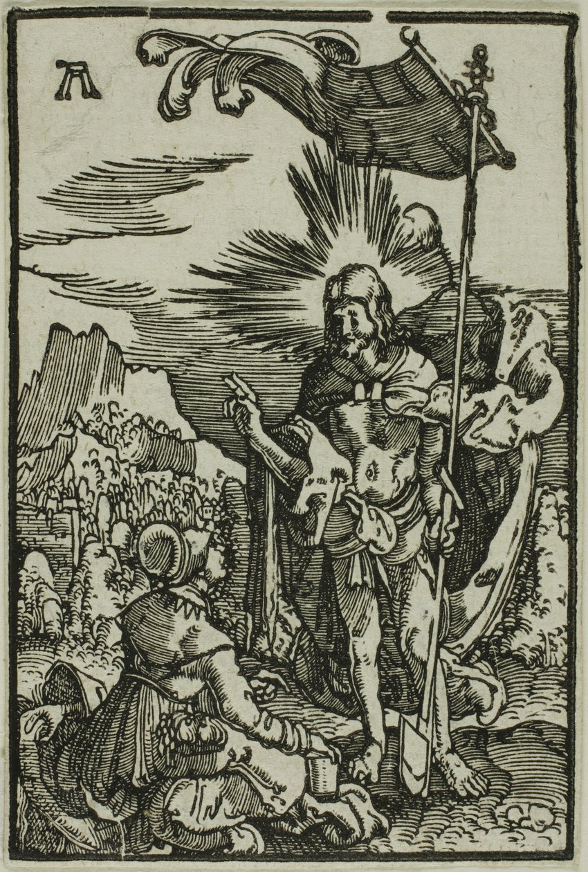 Kristus uppenbarar sig för Magdalena, från Syndafallet och människans frälsning av Albrecht Altdorfer