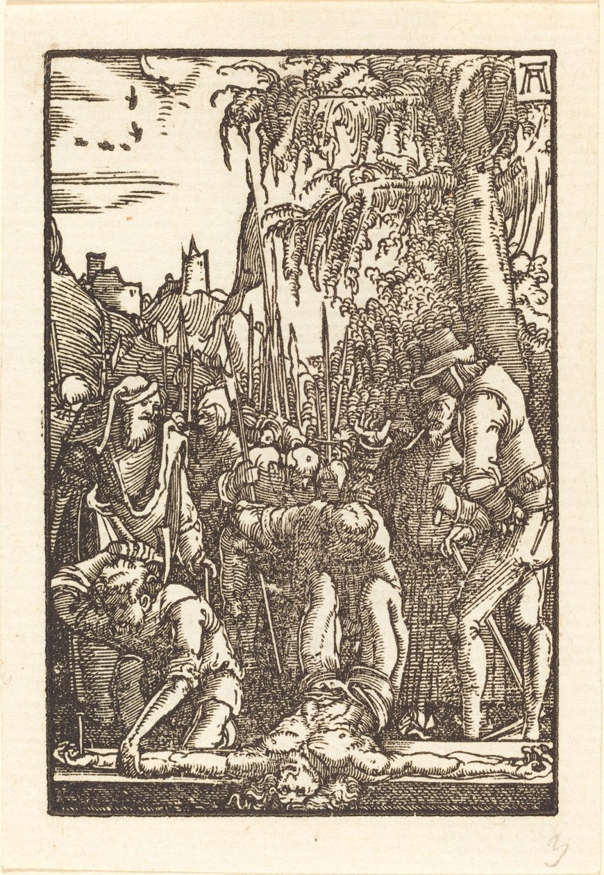 Kristus spikad på korset av Albrecht Altdorfer