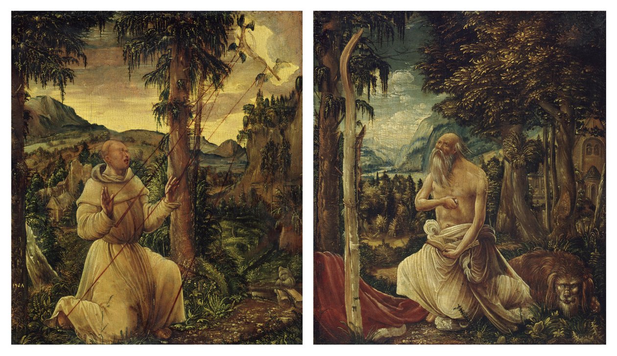 Stigmatiseringen av den helige Franciskus / Den helige Hieronymus botgöring av Albrecht Altdorfer