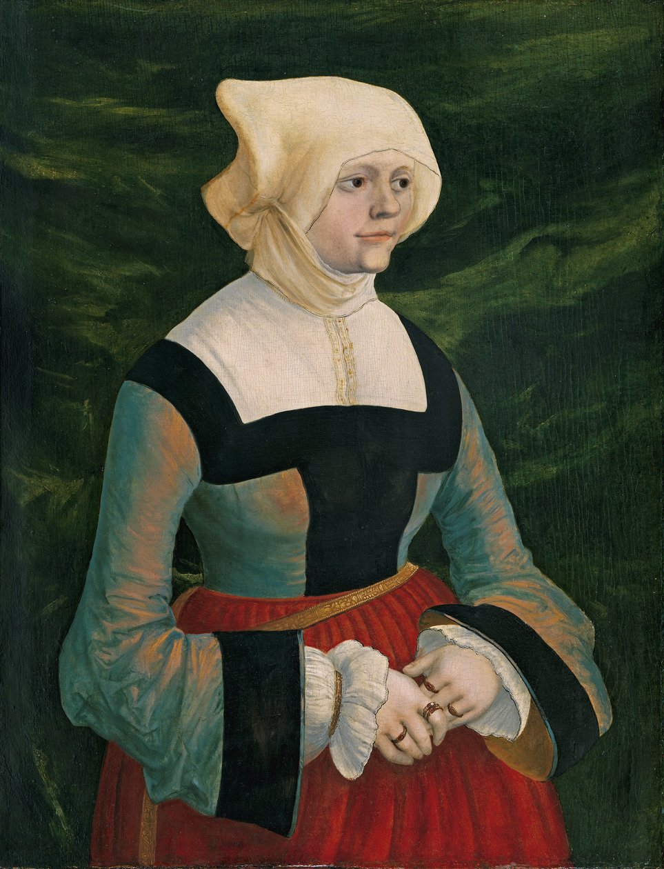 Tyska: Bildnis einer jungen Frau Porträtt av en ung kvinna av Albrecht Altdorfer