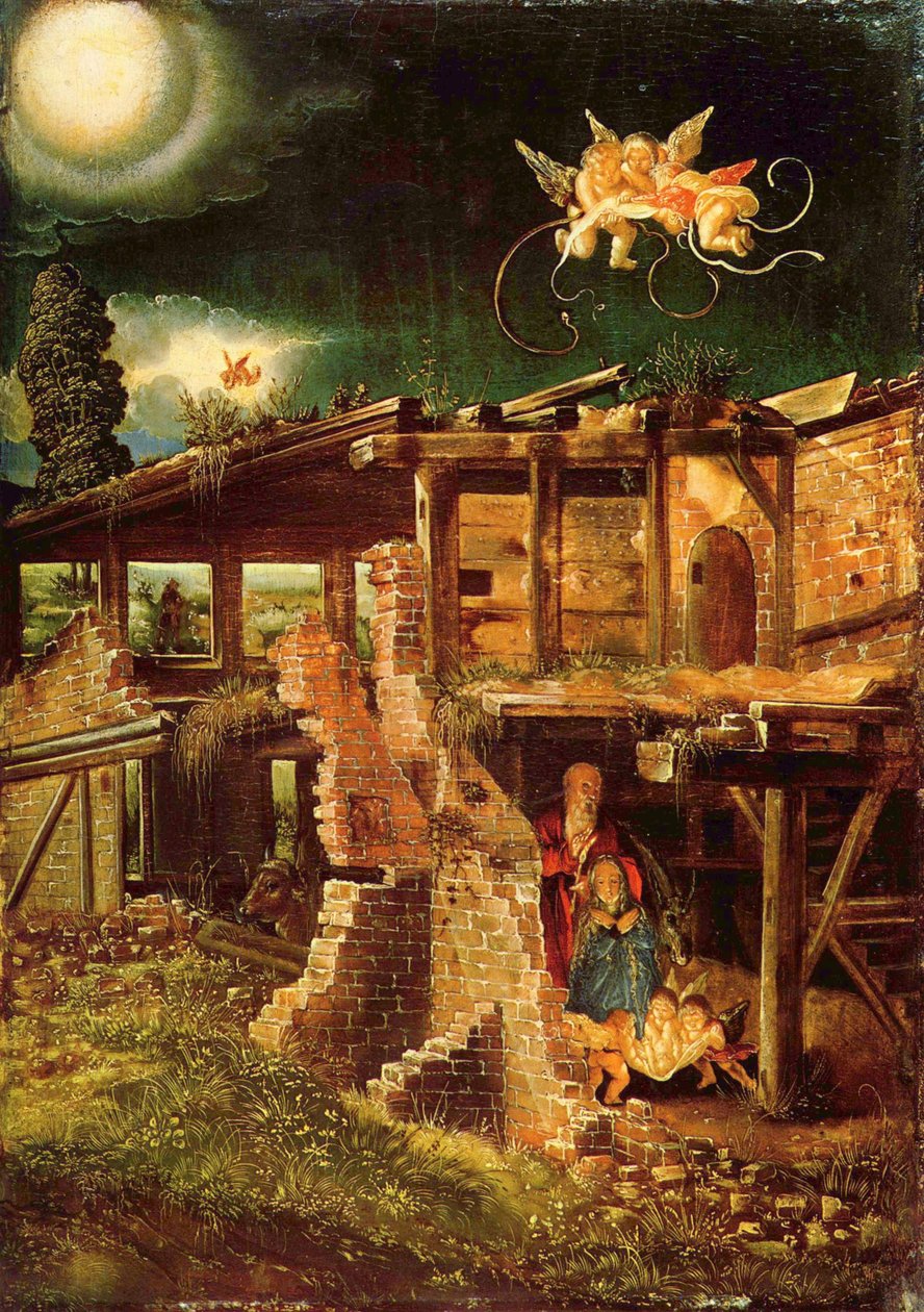 Tyska: Die Geburt Christi Kristi födelse av Albrecht Altdorfer