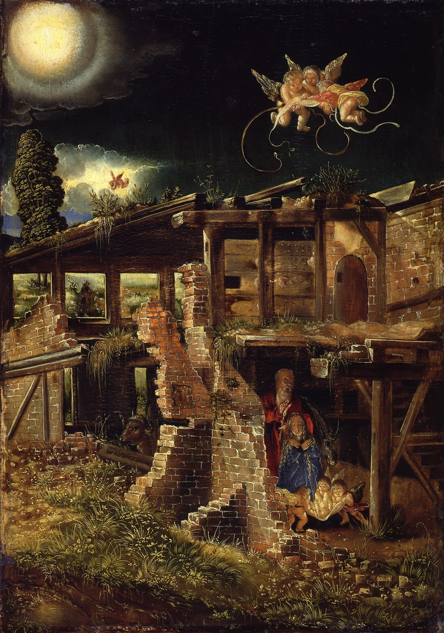 Tyska: Die Geburt Christi Kristi födelse av Albrecht Altdorfer