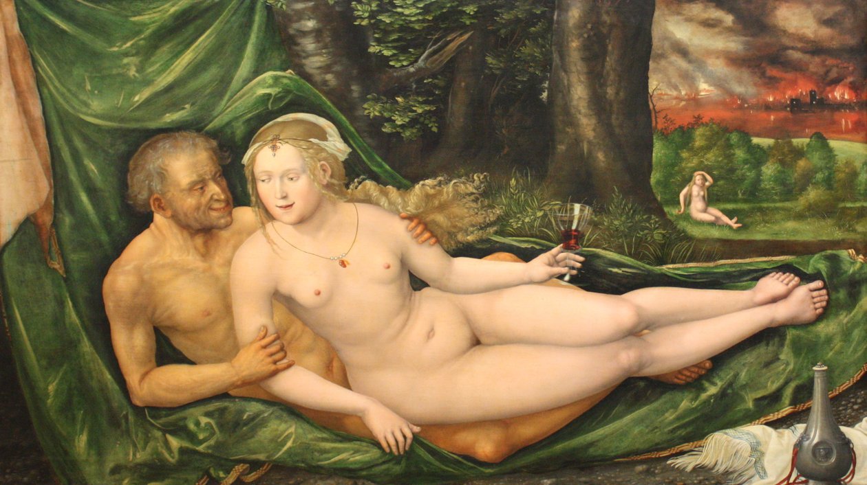 Tyska: Lot und seine Töchter Lot och hans döttrar av Albrecht Altdorfer