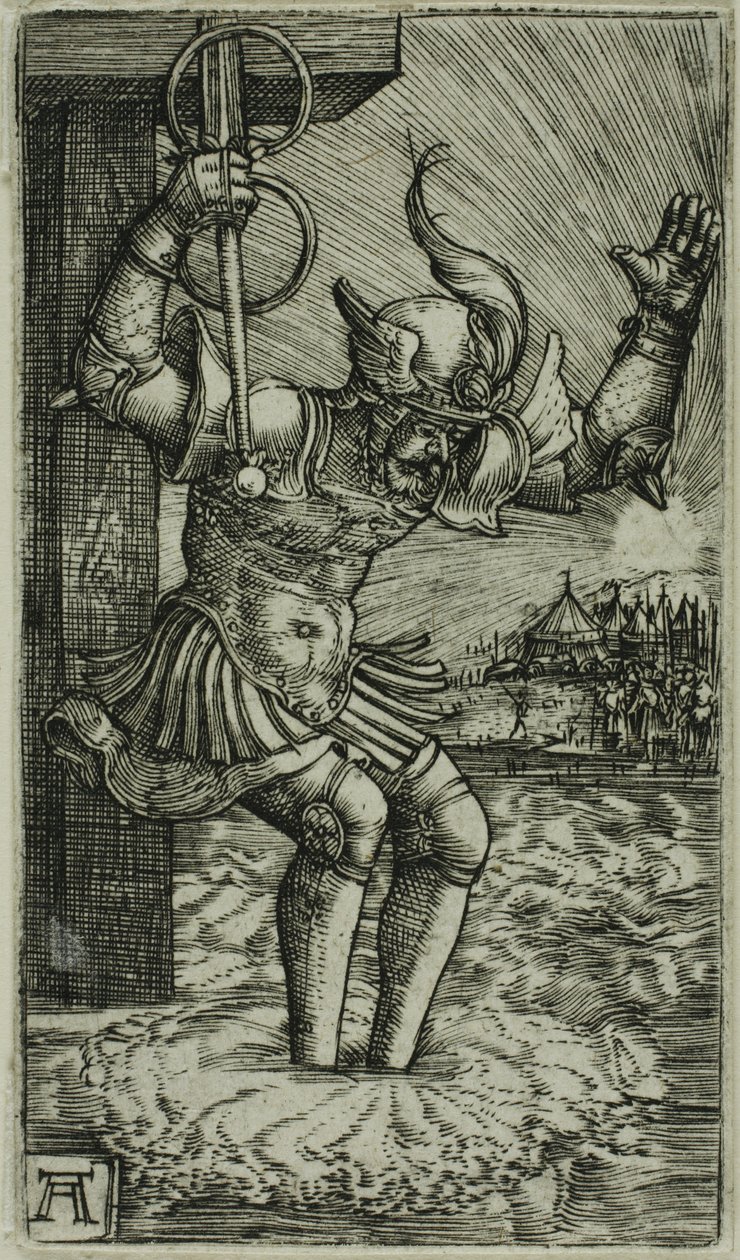 Horatius Cocles hoppar ner i Tibern av Albrecht Altdorfer