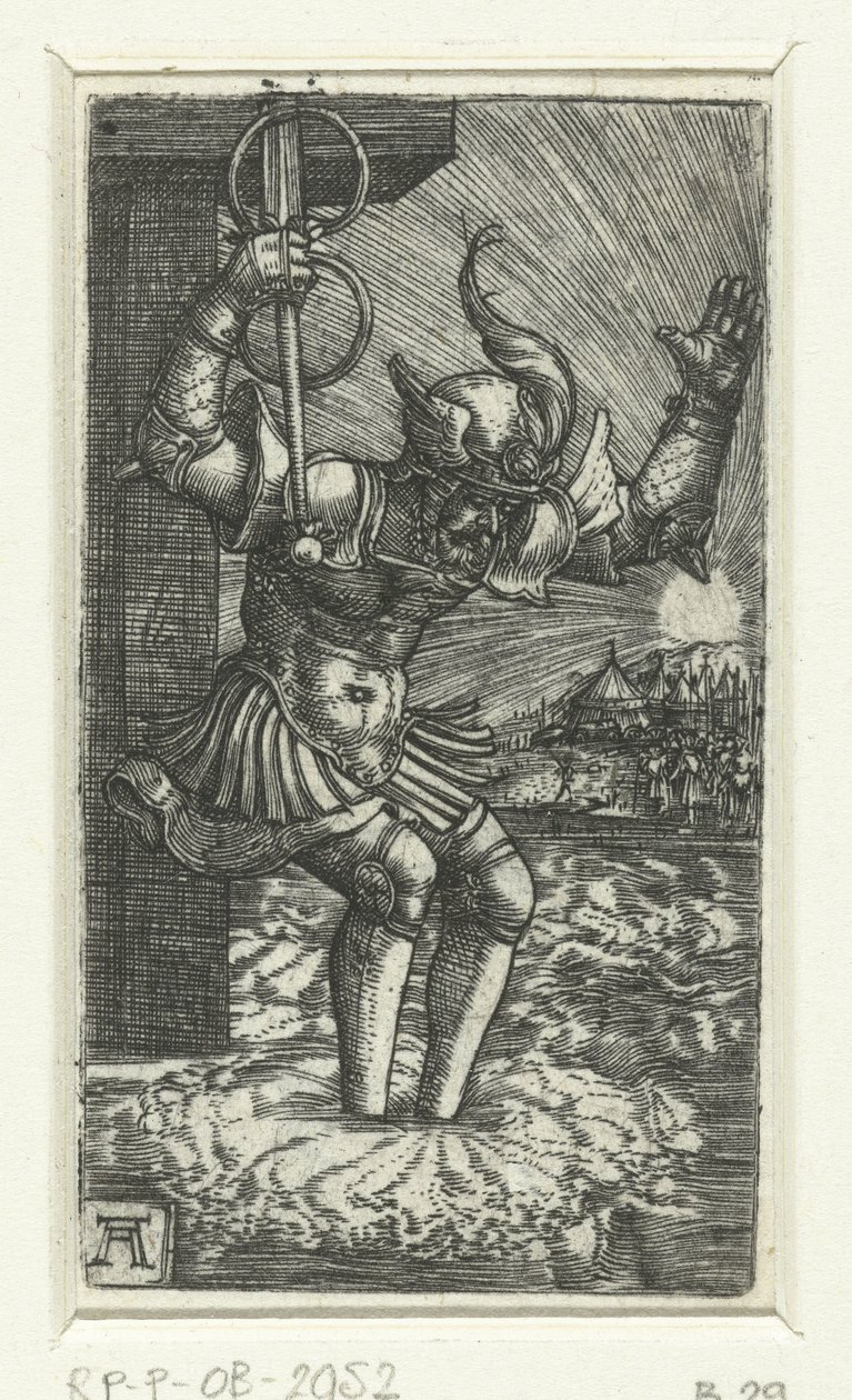 Horatius Cocles hoppar in i Tibern av Albrecht Altdorfer