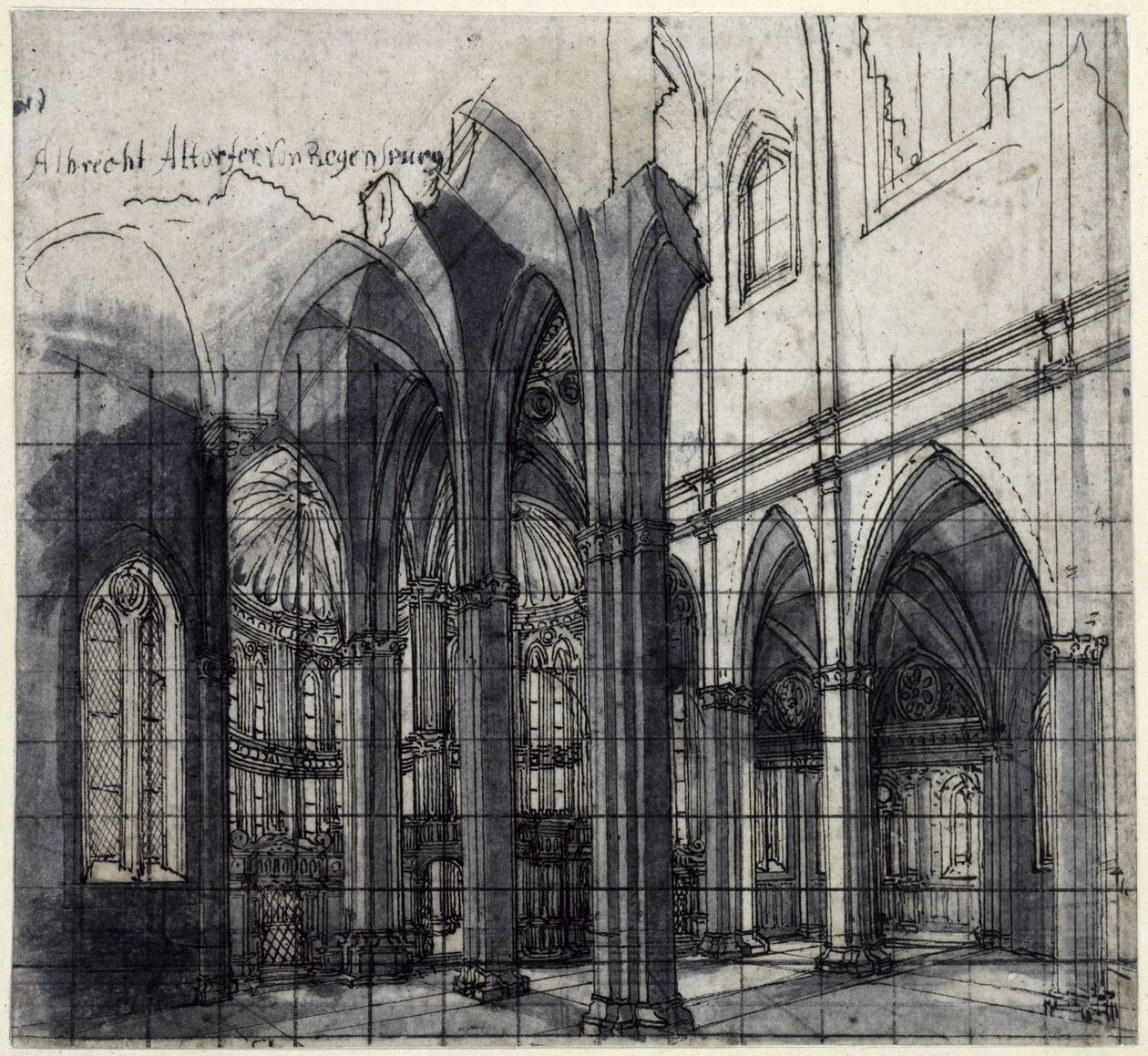 Kyrkinteriör av Albrecht Altdorfer
