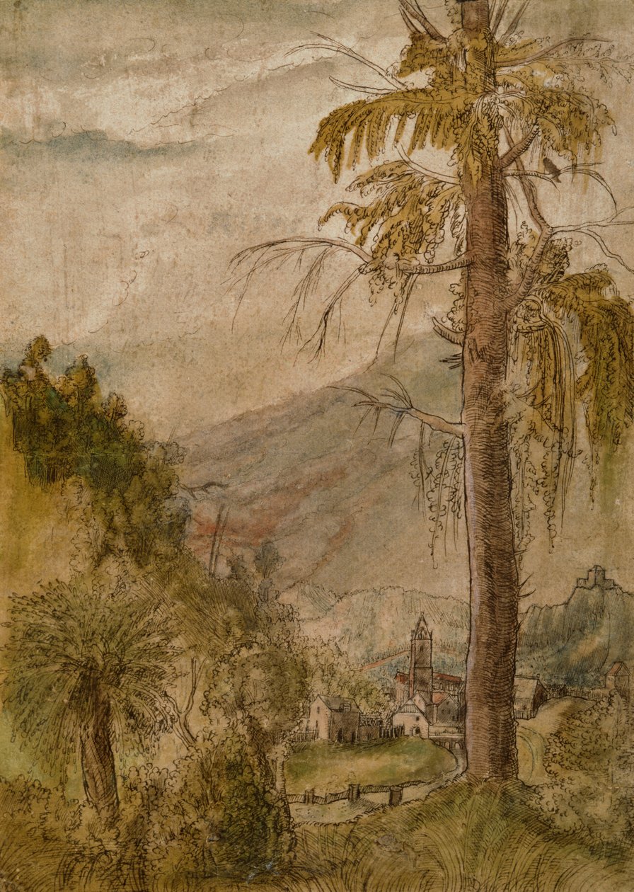 Landskap med kyrka av Albrecht Altdorfer
