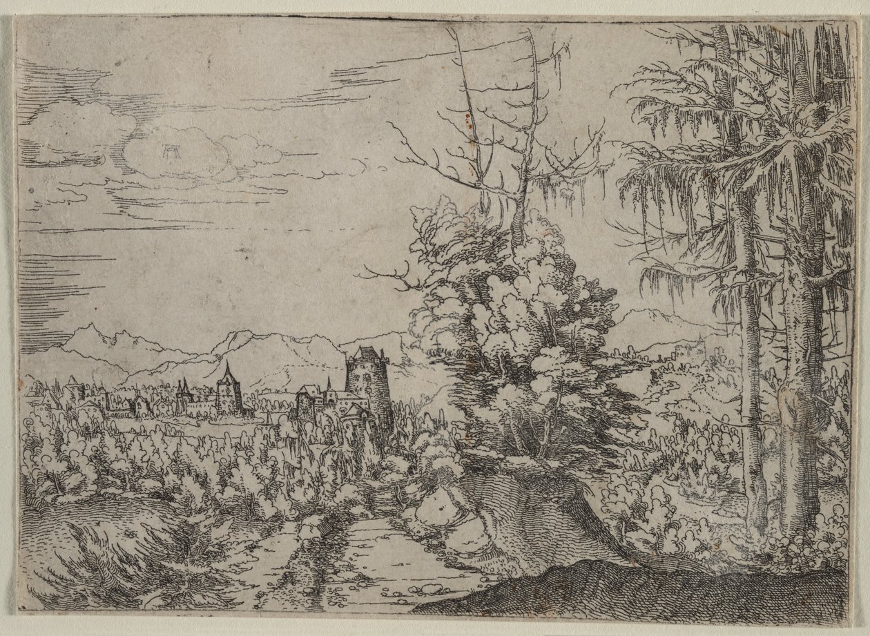 Landskap med två tallar av Albrecht Altdorfer