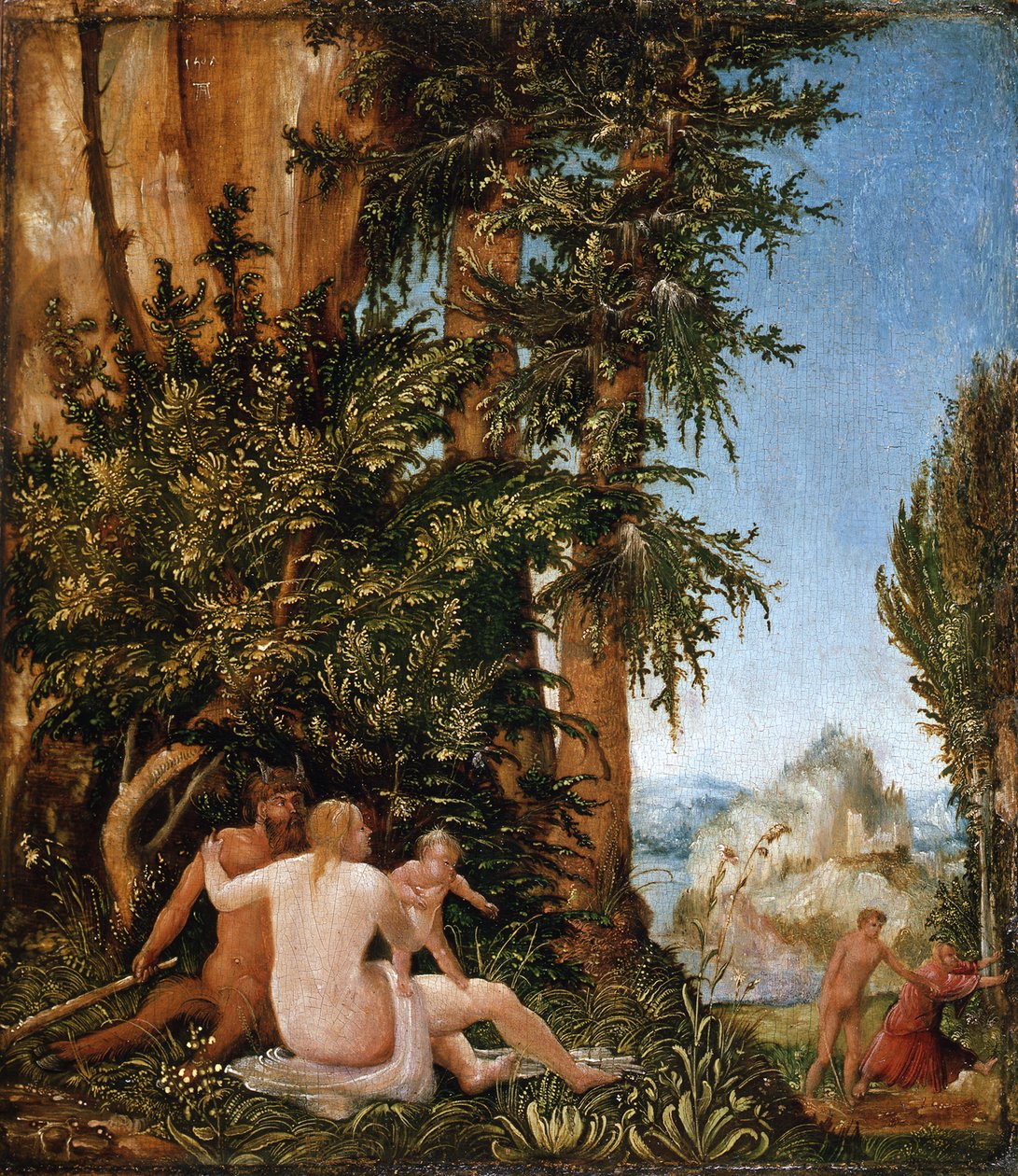 Landskap med en satyrfamilj av Albrecht Altdorfer