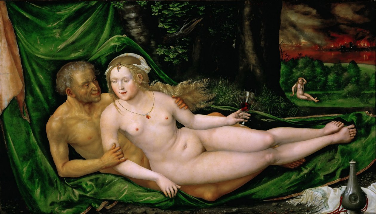 Lot och hans döttrar, 1537 av Albrecht Altdorfer