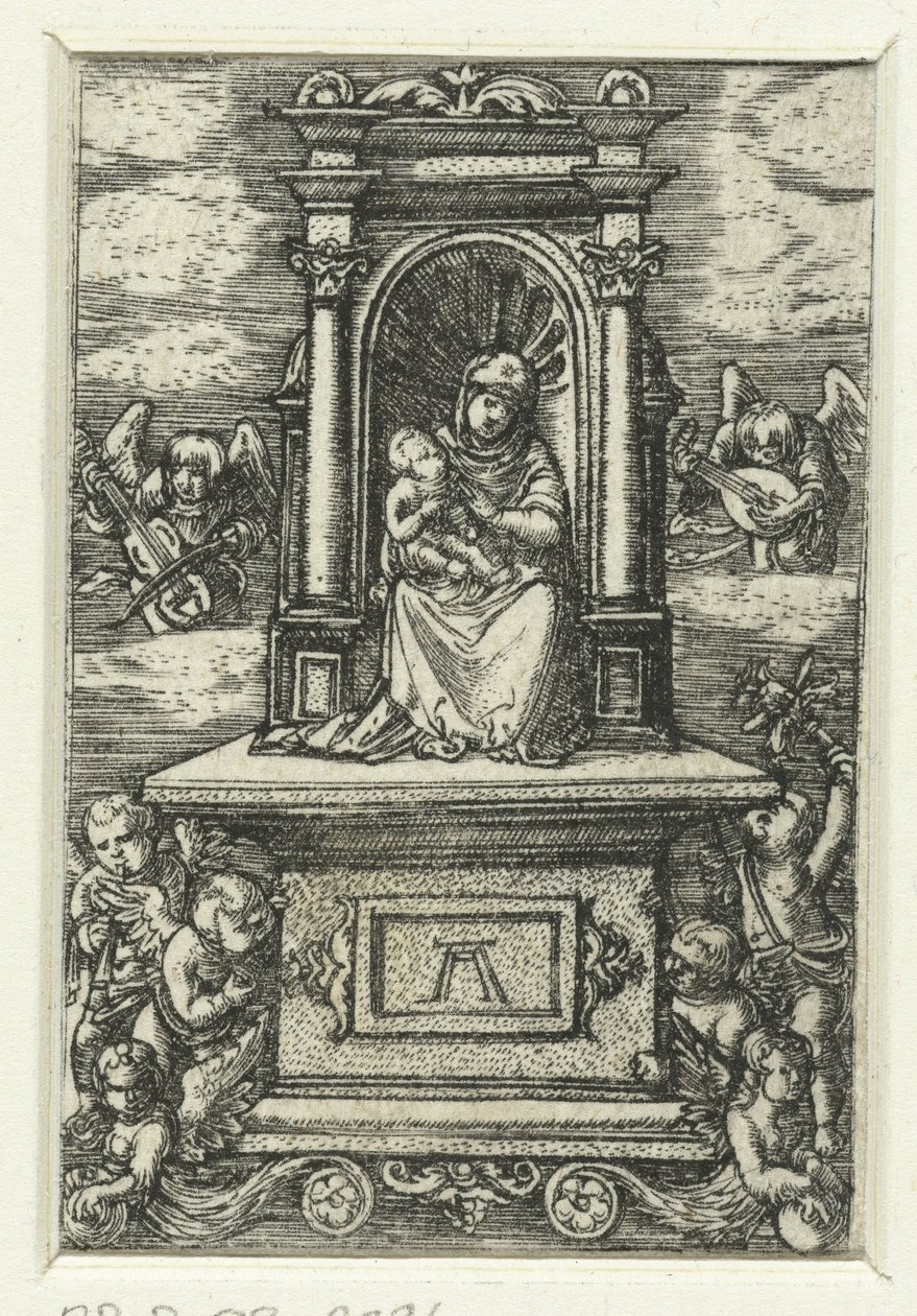 Mary med barn på en tron Vackra Maria von Regensburg av Albrecht Altdorfer