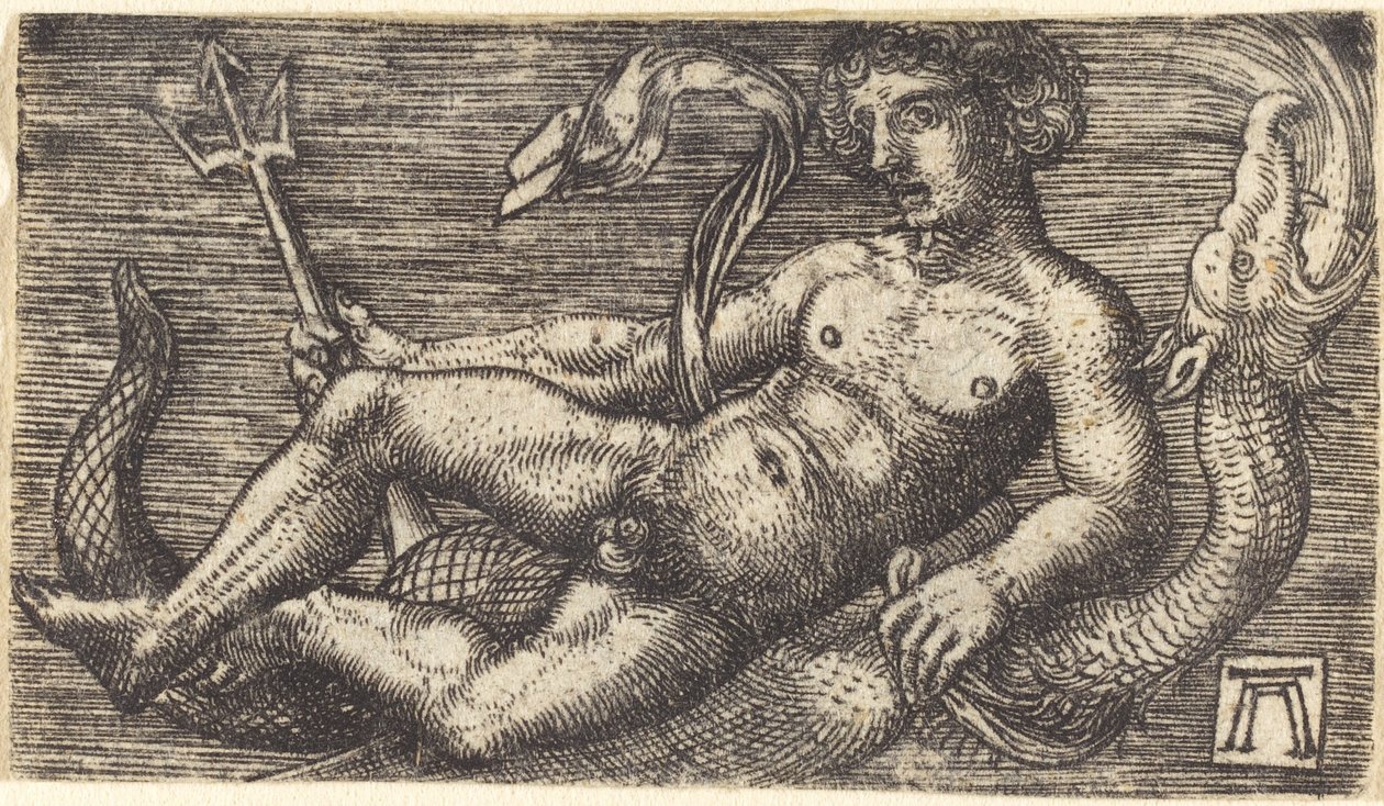Neptunus på ett havsmonster av Albrecht Altdorfer