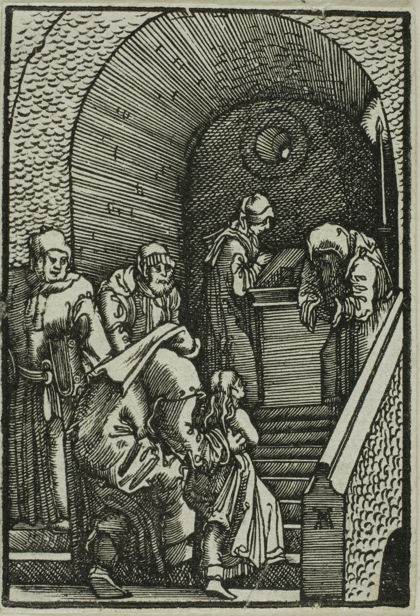 Presentation av Jungfrun, från Människans fall och återlösning av Albrecht Altdorfer