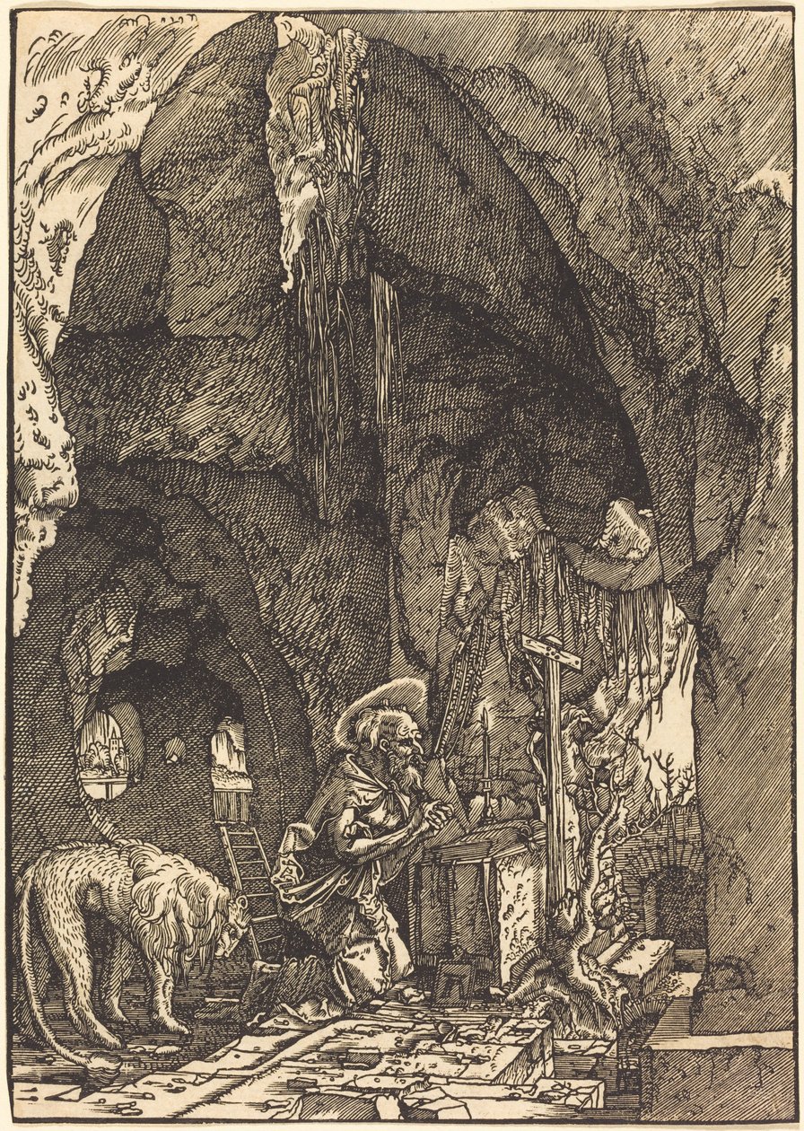 Sankt Hieronymus i en grotta av Albrecht Altdorfer