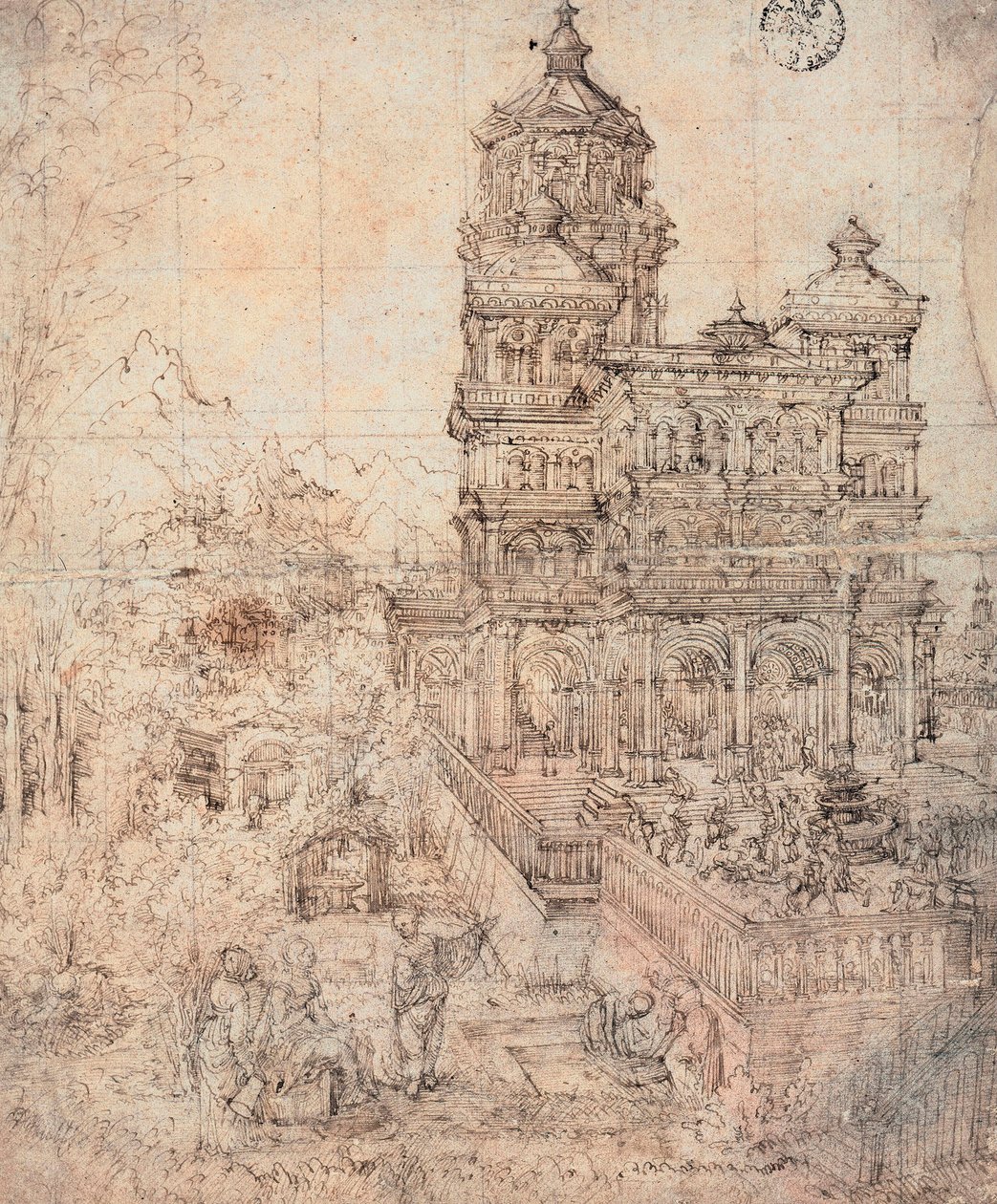 Susanna badar - teckning av Albrecht Altdorfer (cirka 1480-1538) av Albrecht Altdorfer