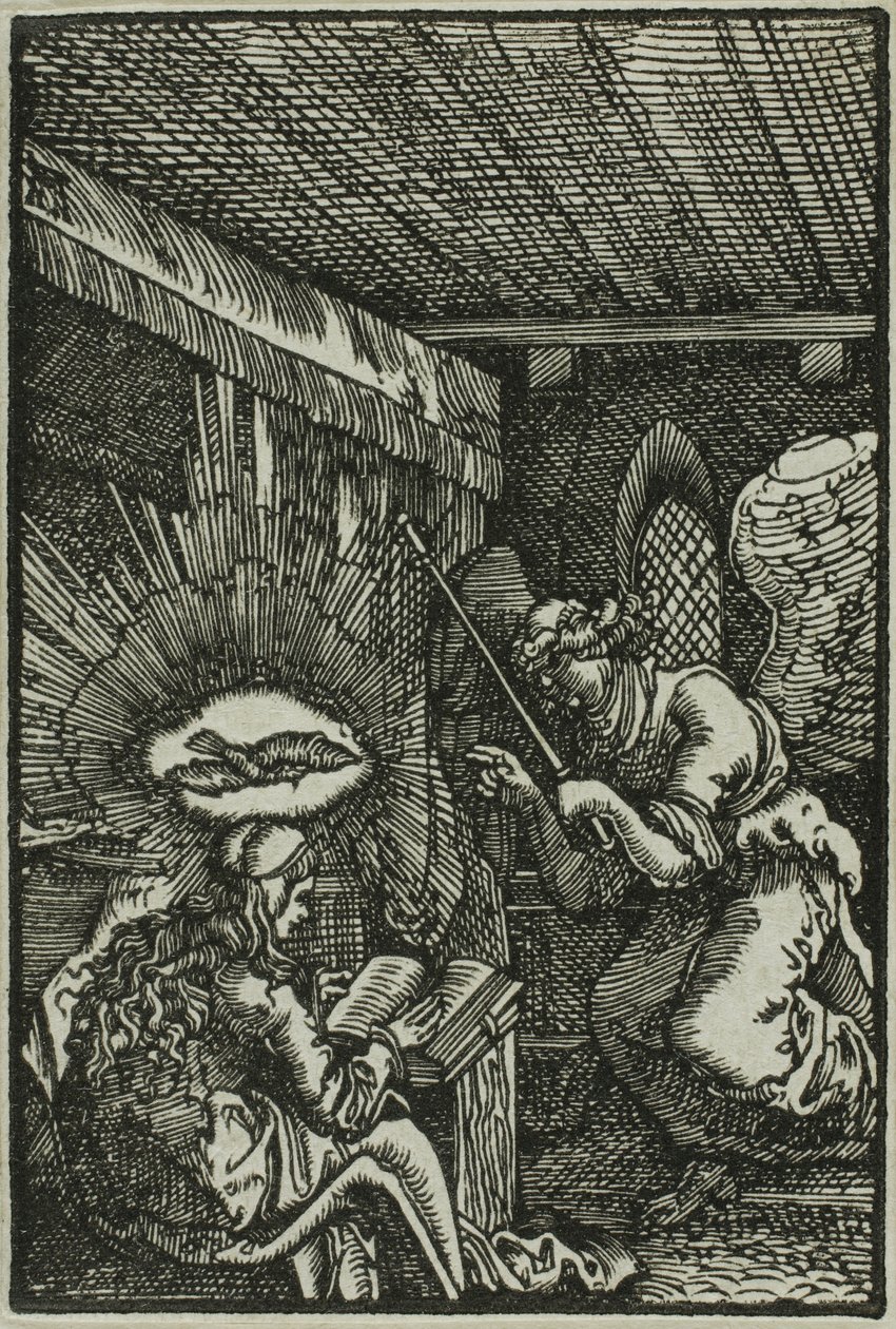 Bebådelsen, från Människans fall och återlösning av Albrecht Altdorfer