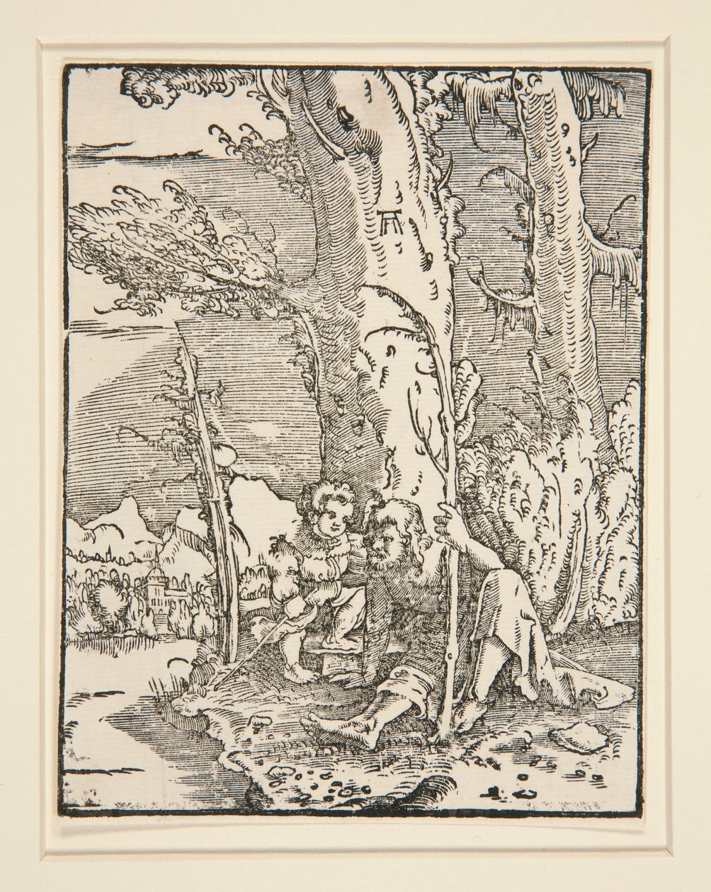 The Child Jesus with St. Christopher, från serien The Fall and Redemption of Man av Albrecht Altdorfer