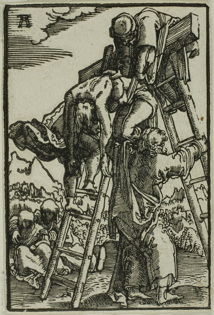 Nedstigningen från korset, från Människans fall och återlösning av Albrecht Altdorfer