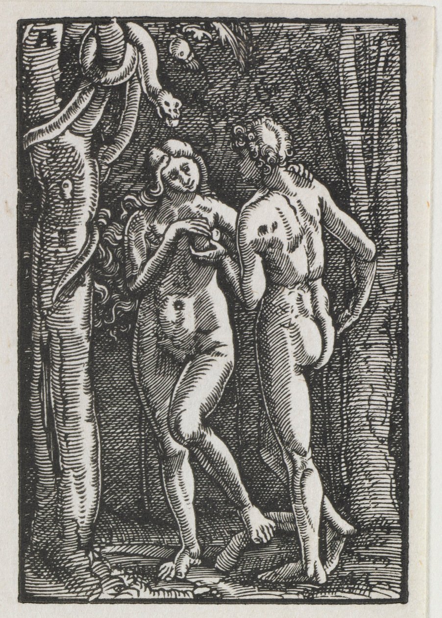 Människans fall och återlösning: Adam och Eva äter den förbjudna frukten, ca. 1513. av Albrecht Altdorfer