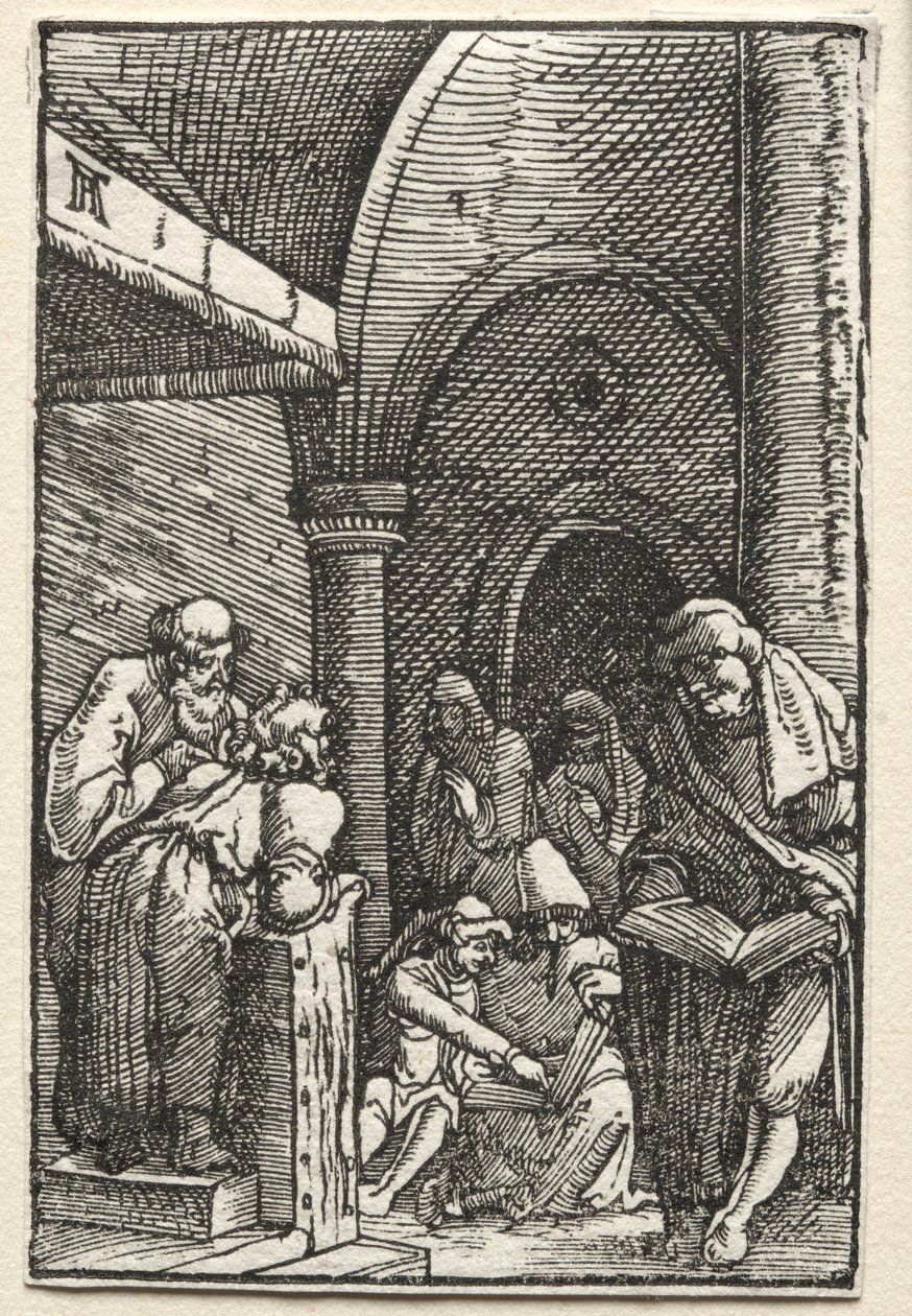 Människans fall och återlösning: Kristus disputerar med läkarna, ca. 1515. av Albrecht Altdorfer