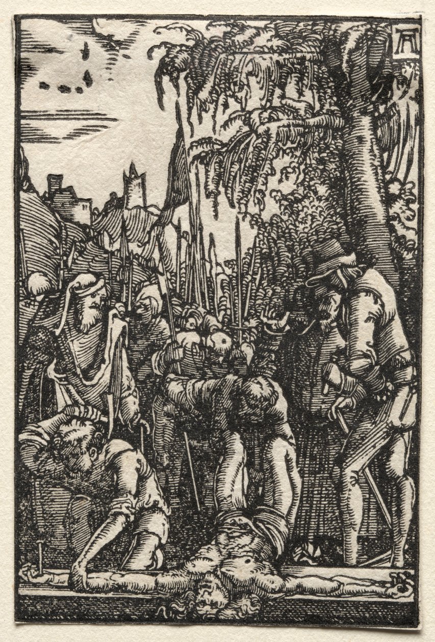 Människans fall och återlösning: Kristus spikad på korset, ca. 1515. av Albrecht Altdorfer