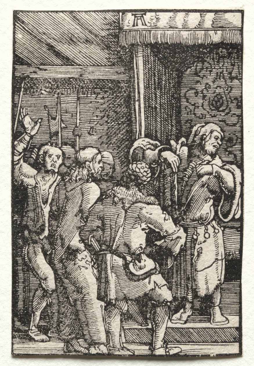 Människans fall och återlösning: Kristus före Kaifas, ca. 1515. av Albrecht Altdorfer