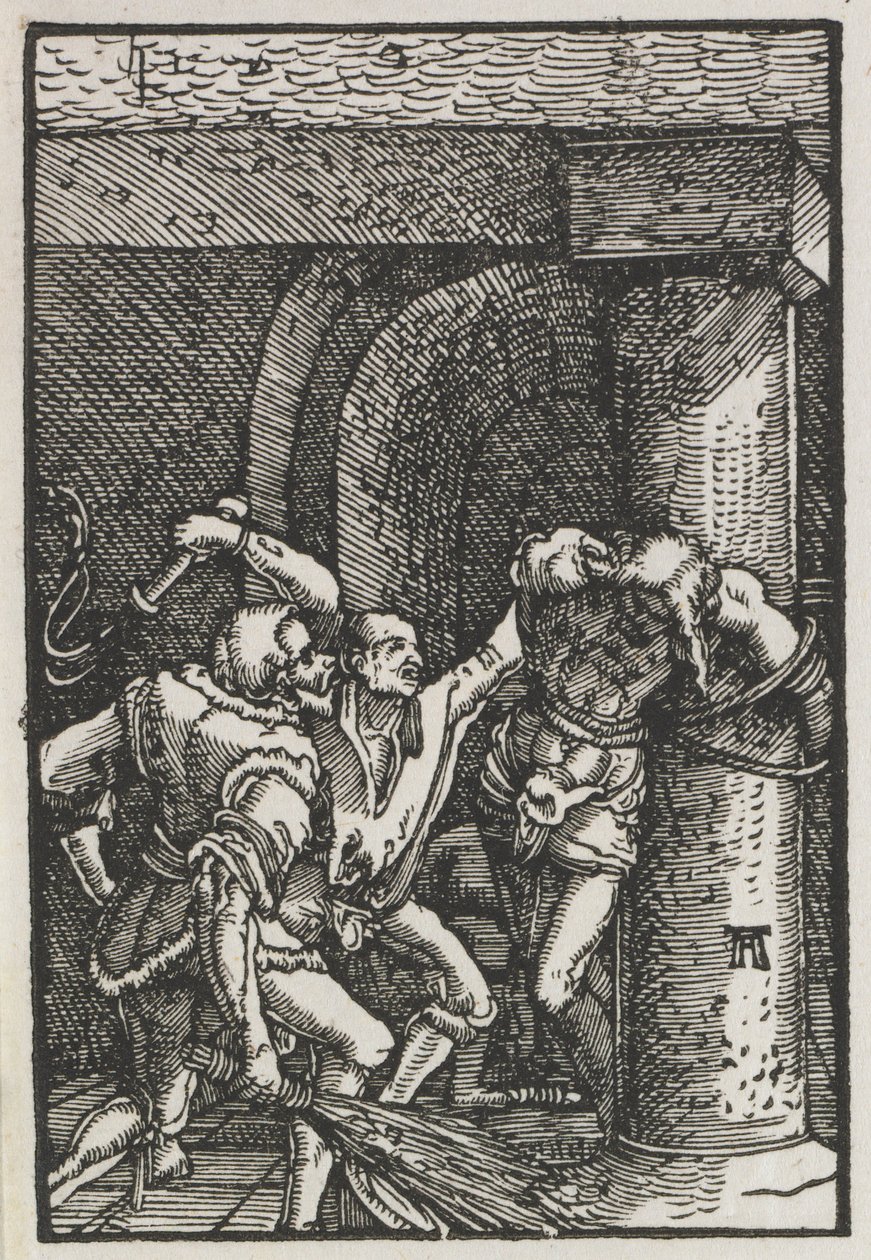 Människans fall och återlösning: Kristi flagellation av Albrecht Altdorfer